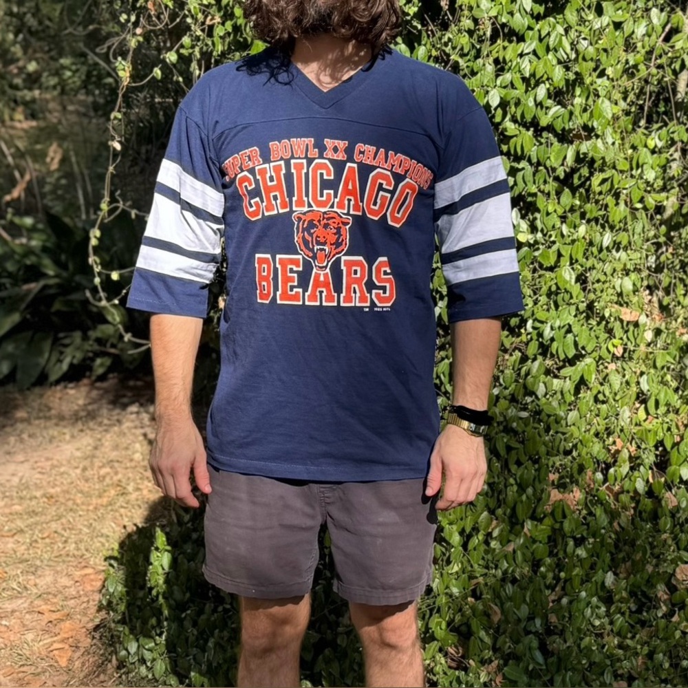 Vintage 1985 Chicago Bears Super Bowl XX Shirt Single Stitch Size large.